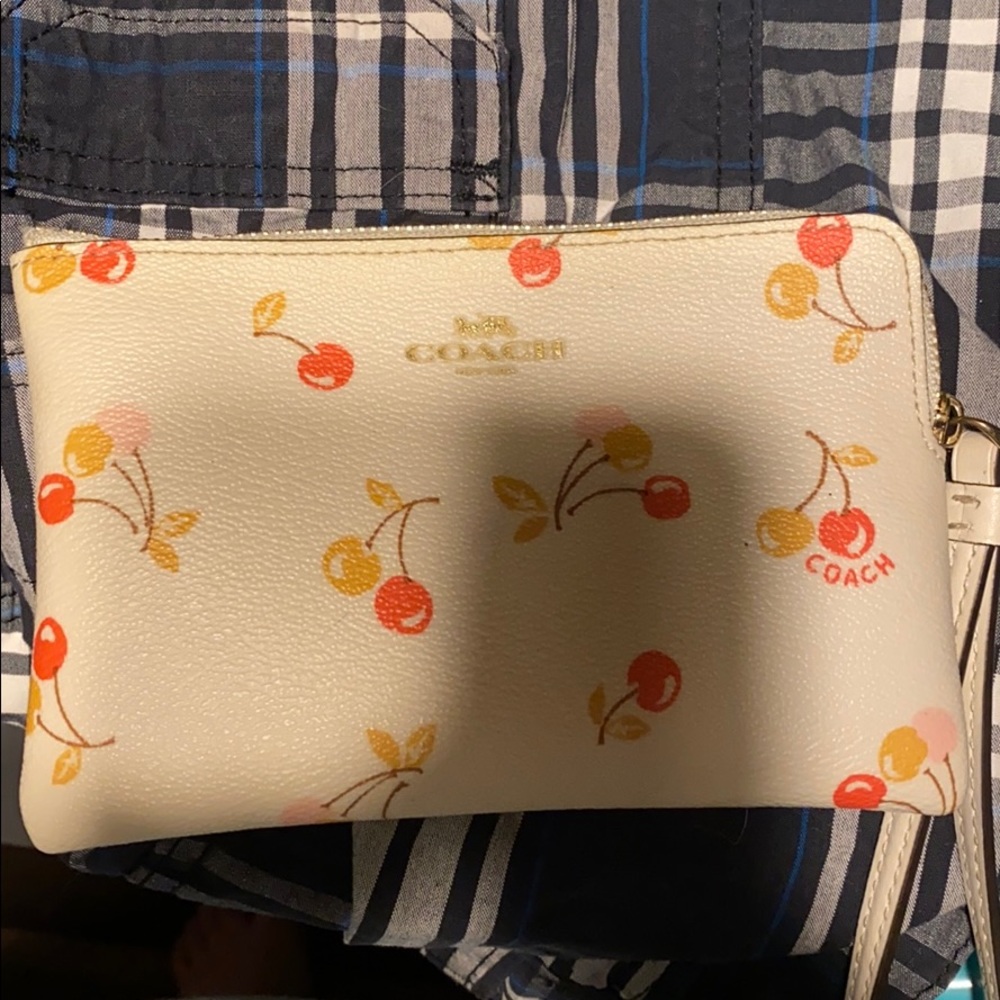 Coach cherry wristlet